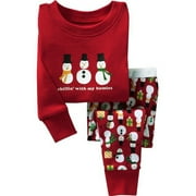 HUPTTEW Toddler Kids Baby Boys Girls Pj'S Pajamas Christmas Snowman Sleepwear T-Shirt Pants Outfits Clothes Set